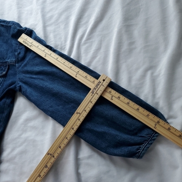 Hudson Blouson Sleeve Paper Bag Denim Longsleeve Dress - Medium Indigo Blue - Picture 11 of 16